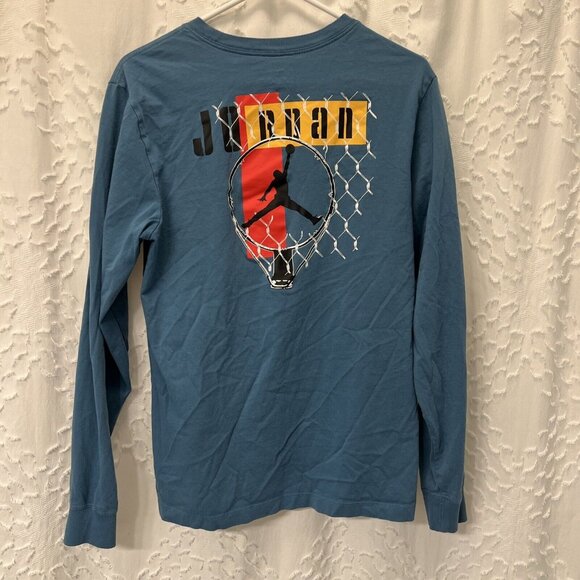 Nike Air Jordan Sport DNA Logo T-shirt Men’s M DC9771-415 Long Sleeve Green - Picture 3 of 7